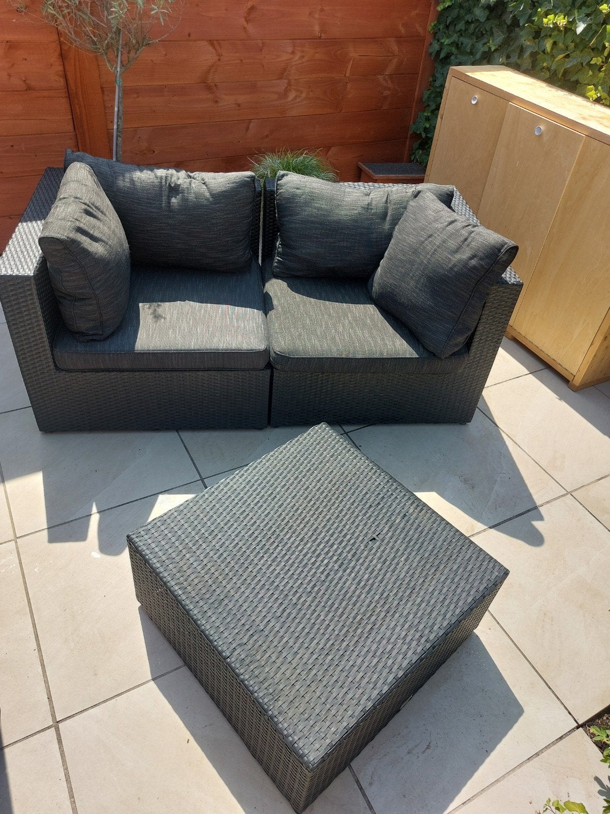 Comfortabele tuinset voor kleine tuin of balkon, Tuin en Terras, Gebruikt, Bank, Wicker, Tuinset