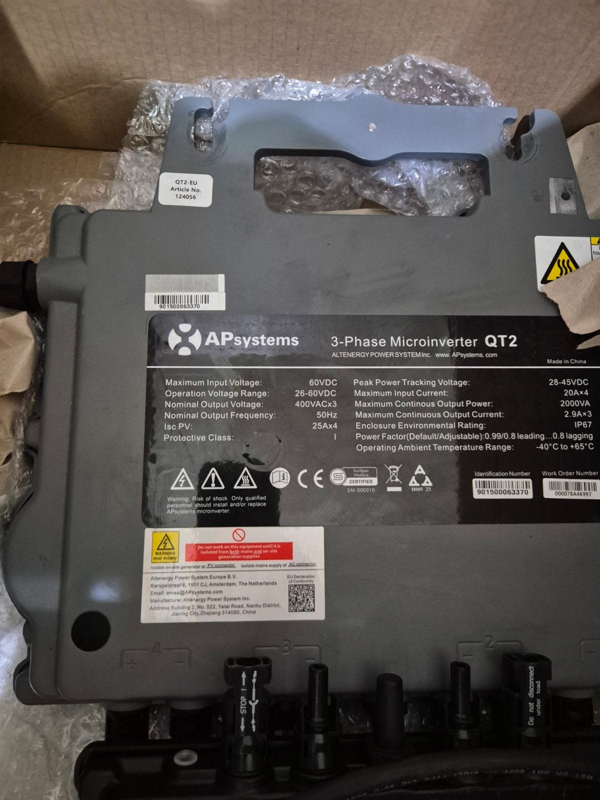 APsystems DS3L en QT2 micro-omvormers, Ophalen of Verzenden, Gebruikt, Overige typen