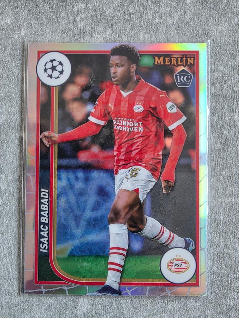 Isaac Babadi Merlin RC Refractor PSV Spelerskaart, Ophalen of Verzenden, Zo goed als nieuw, PSV, Spelerskaart