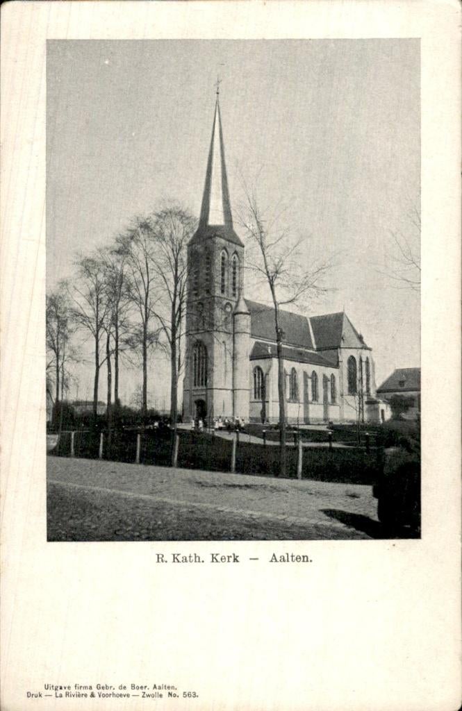 Aalten - R. Kath. Kerk - Toren, Verzamelen, Ansichtkaarten | Nederland, Ongelopen, Gelderland, Voor 1920, Ophalen of Verzenden
