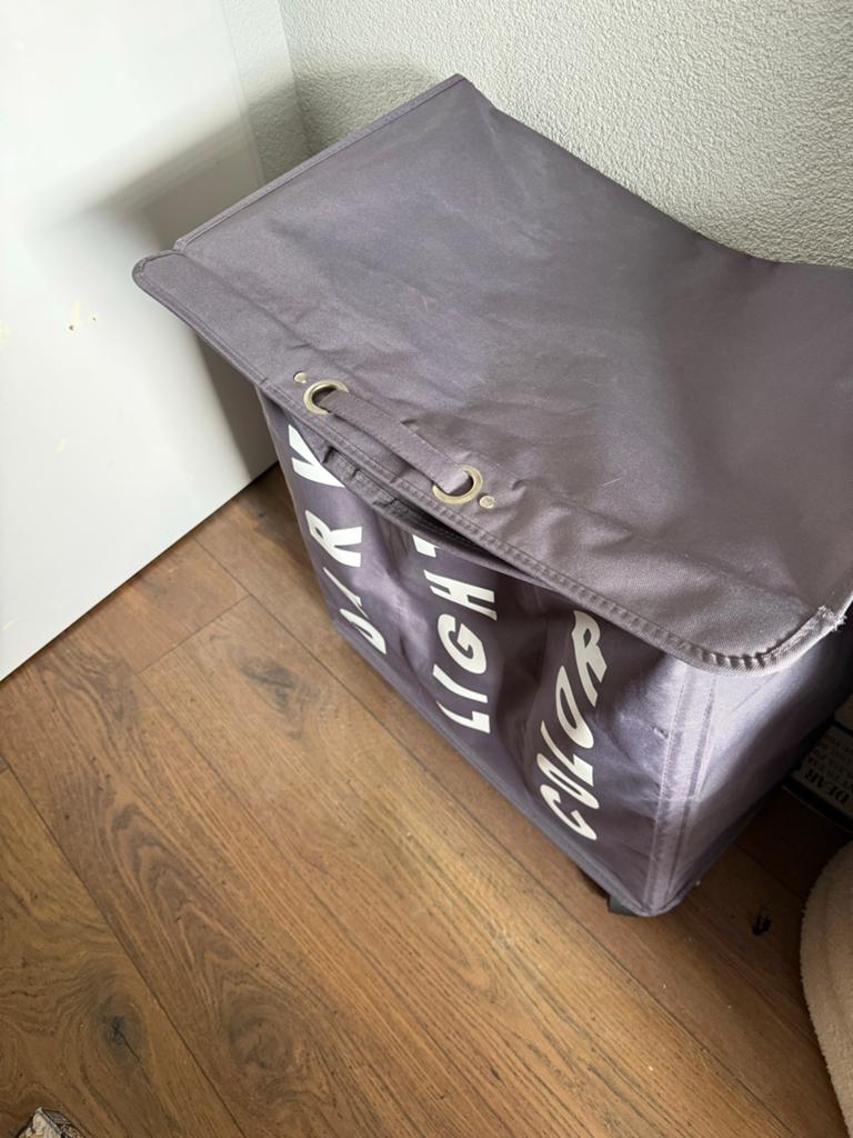 Wasmand met 3 vakken - Grijs, Ophalen of Verzenden, Gebruikt, Grijs, Textiel