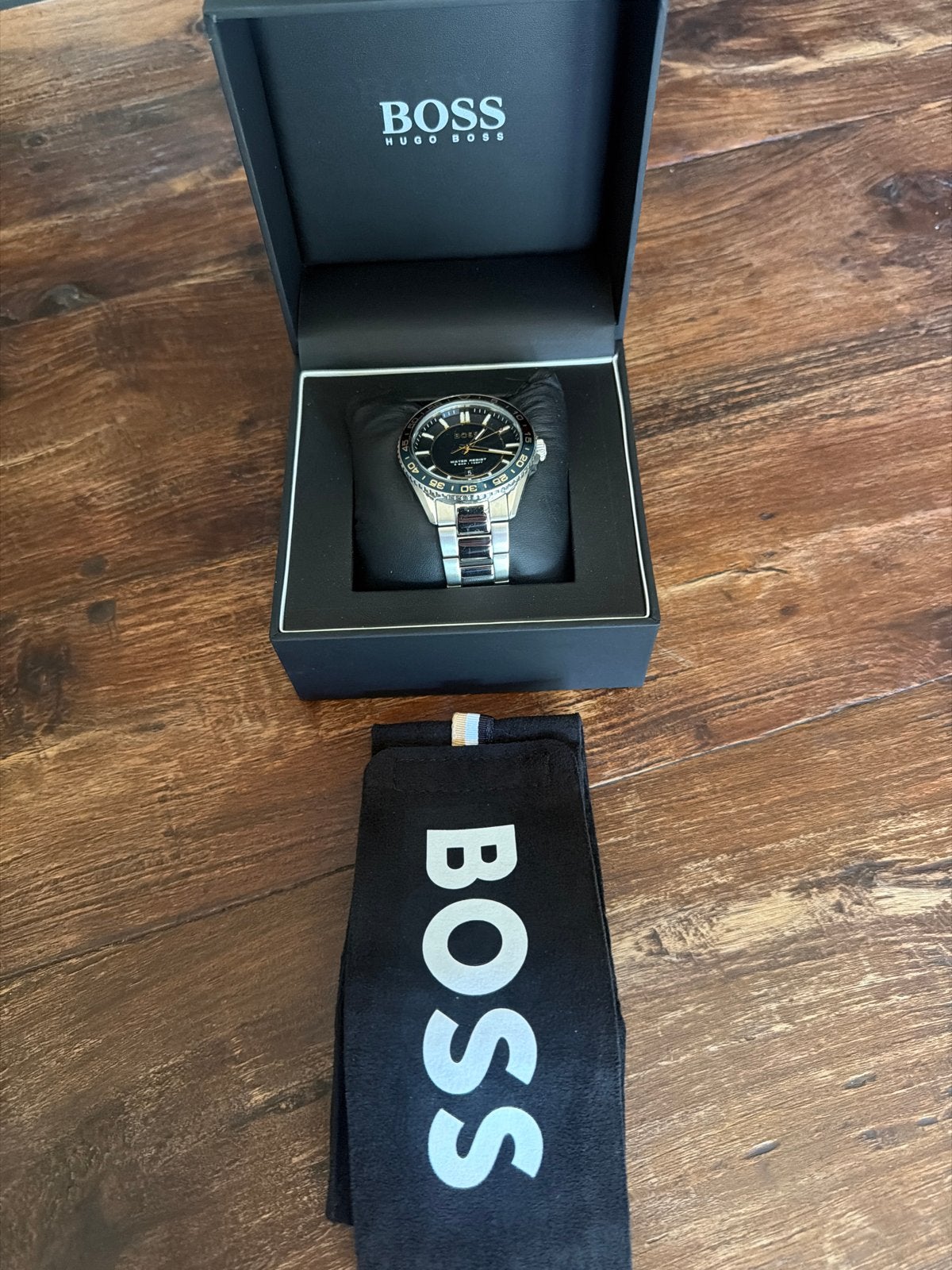 Hugo Boss Herenhorloges oa Hb.546.1.27.4119 - Zgan, Leer, Staal, Polshorloge, Zo goed als nieuw