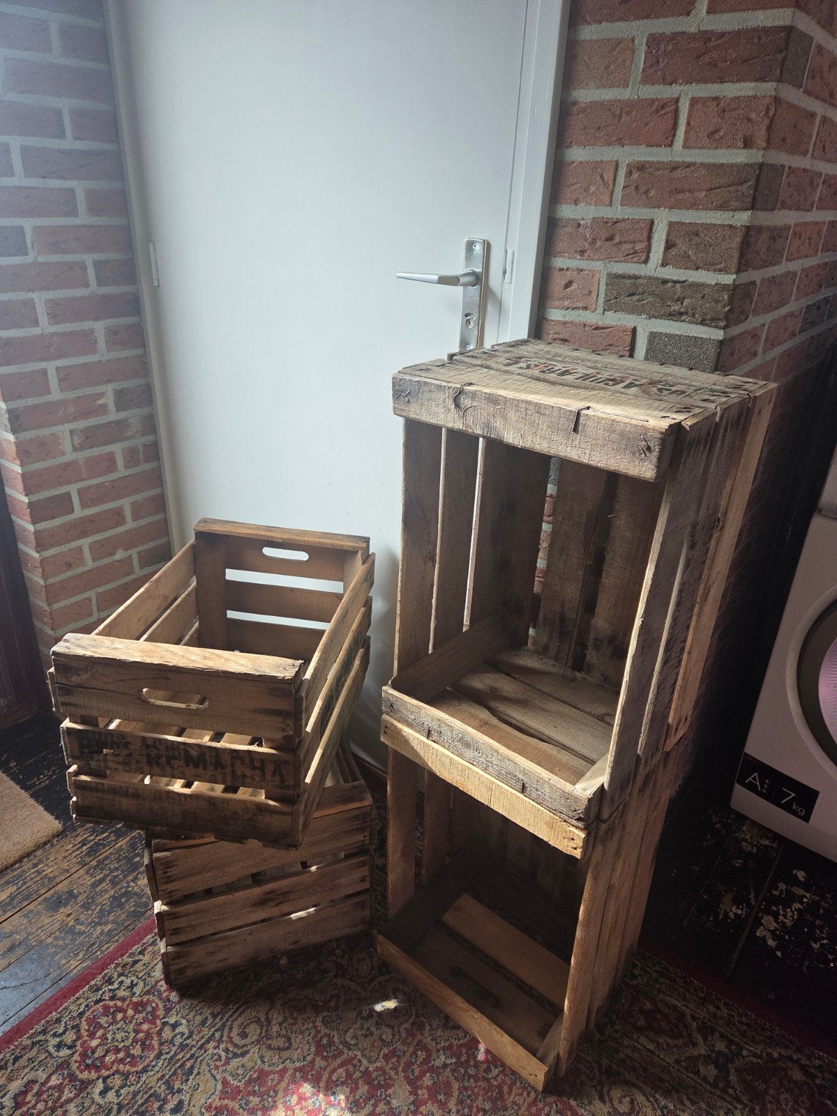 Vintage Houten Kratten - Decoratief en Functioneel, Ophalen, Gebruikt, Minder dan 50 cm, 50 cm of meer