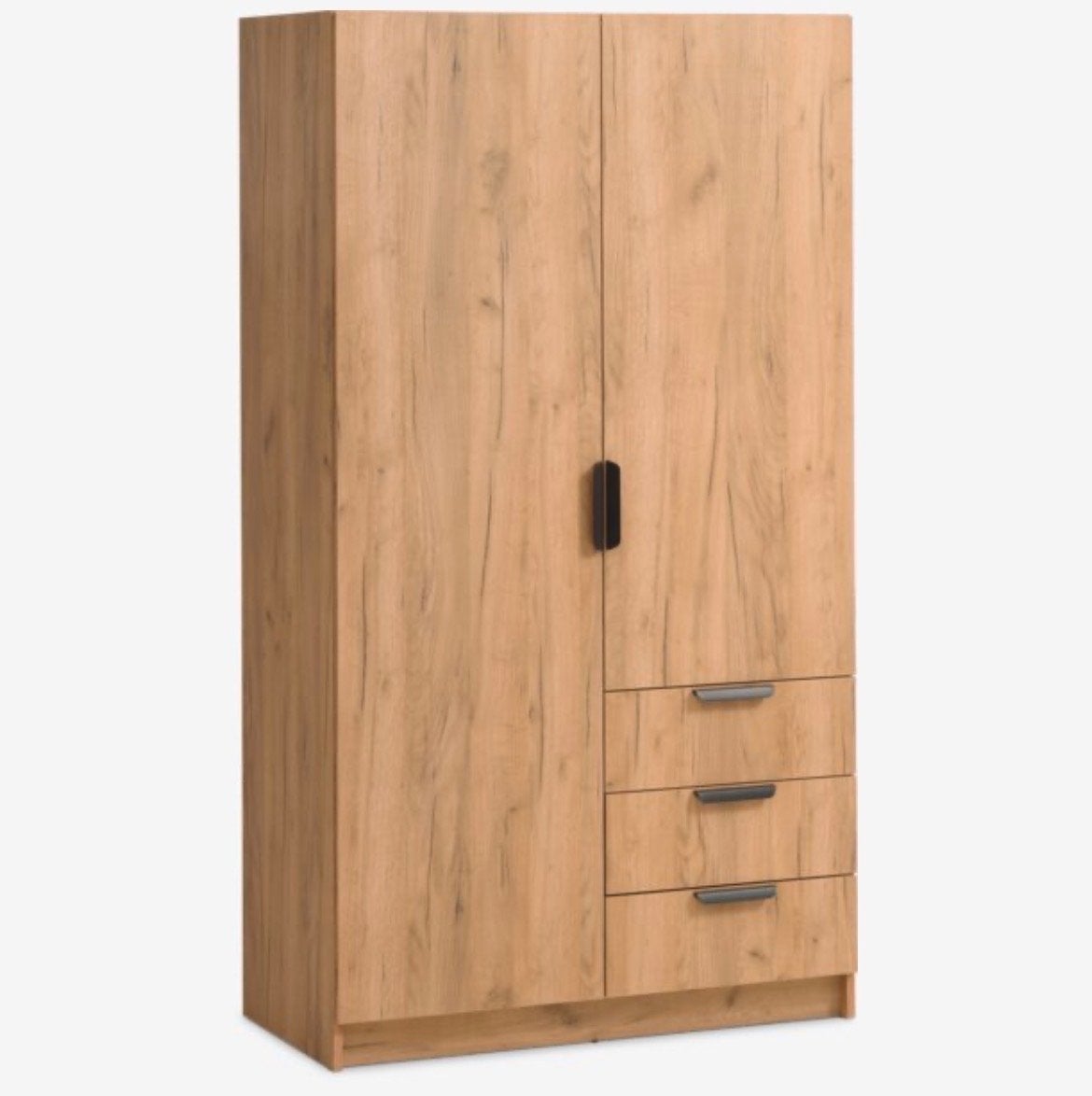 JENSLEV Kledingkast 96x176 met 2 deuren en 3 lades, Ophalen, Eikenhout, 50 tot 100 cm, Zo goed als nieuw