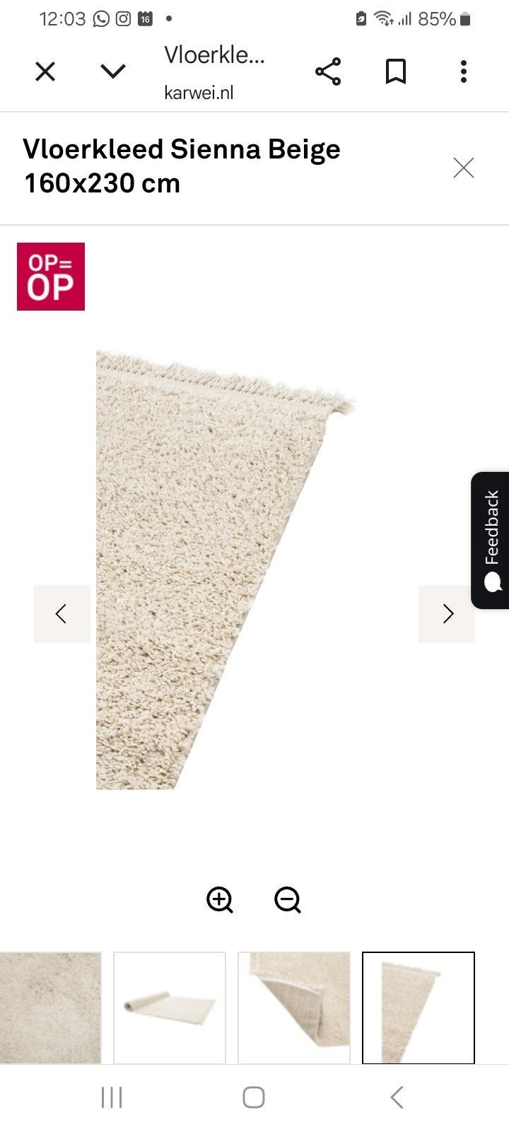 Sienna beige wit teddy zacht kleed 200x290, Huis en Inrichting, Stoffering | Tapijten en Kleden, Zo goed als nieuw, 200 cm of meer