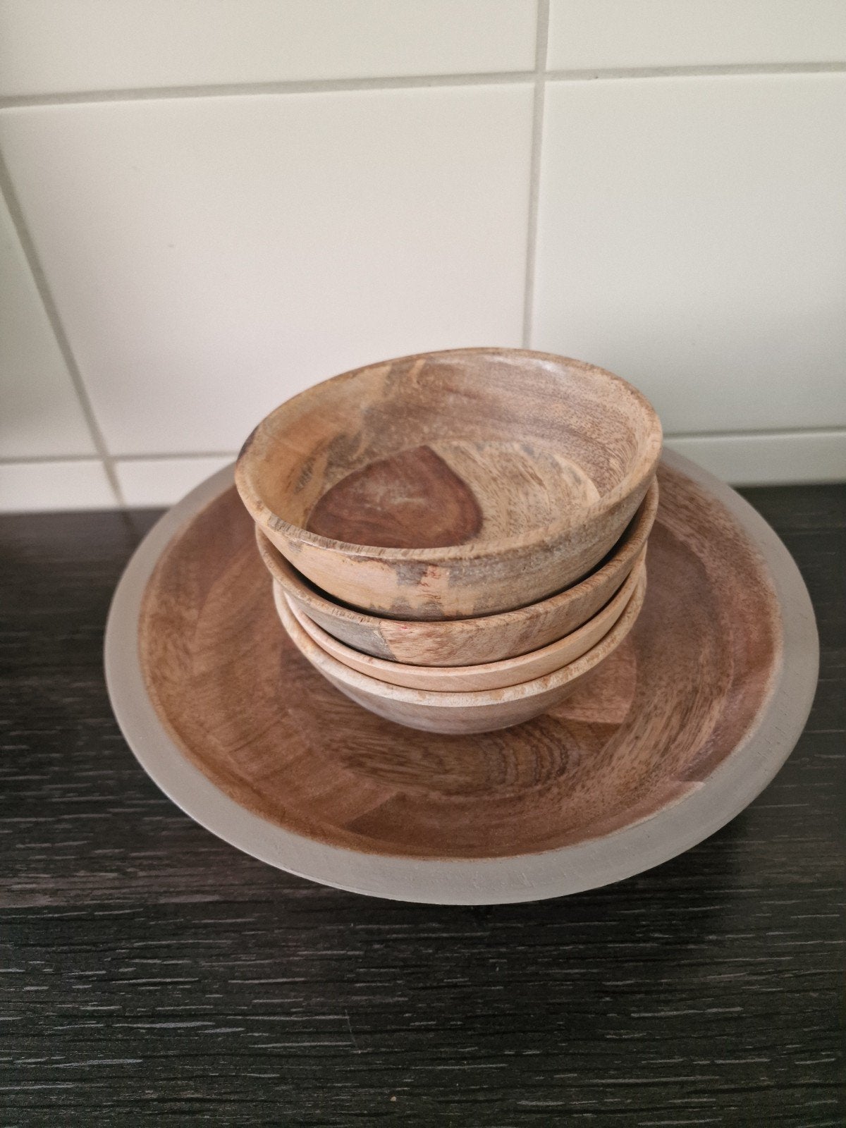 Houten Schalen set / nieuw, Ophalen of Verzenden, Nieuw, Rond, Hout