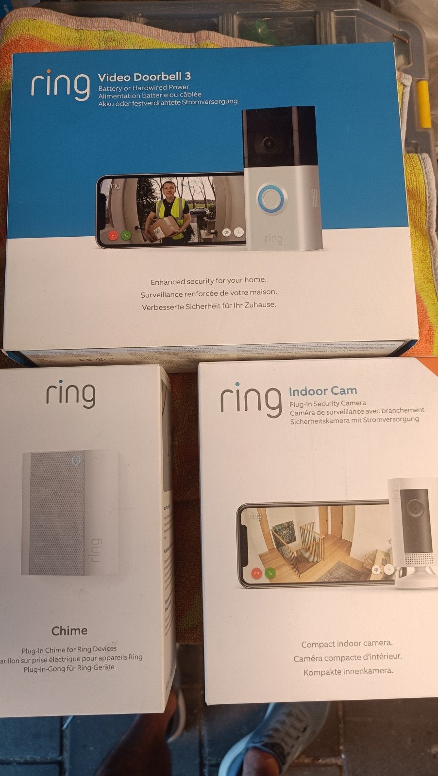 Ring Video Deurbel 3, Chime & Indoor Cam Beveiligingsset, Ophalen of Verzenden, Nieuw, Binnencamera