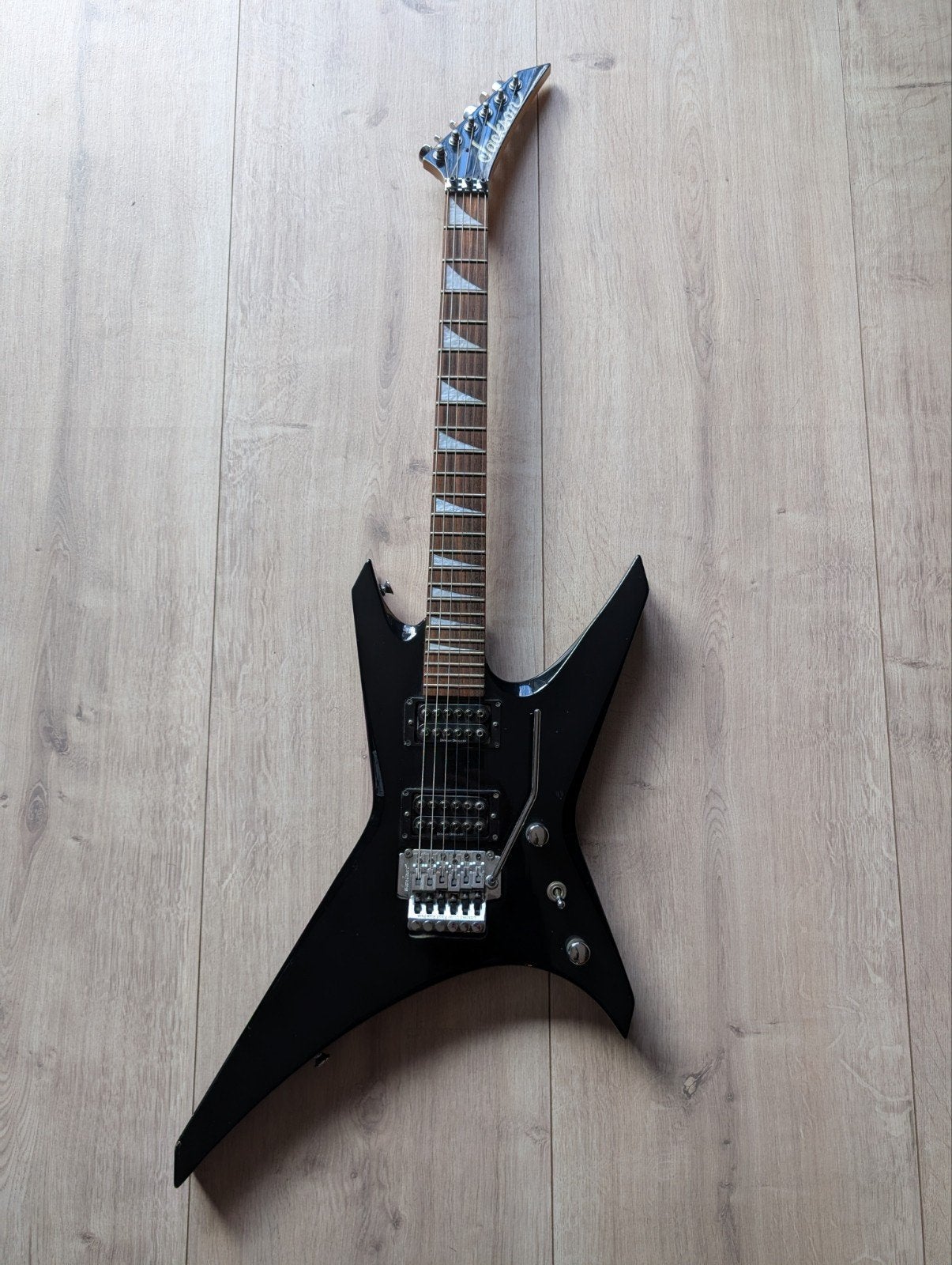Jackson JS32 Warrior - Zwarte Metal Gitaar met Floyd Rose, Ophalen, Gebruikt, Solid body, Overige merken