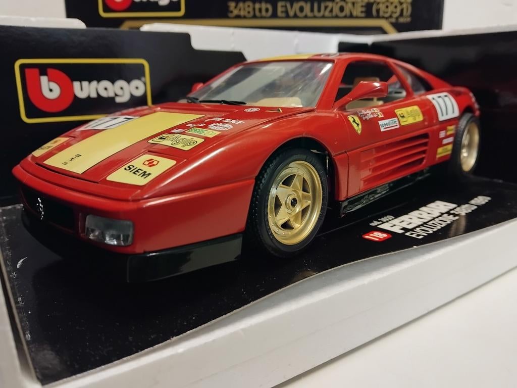 Ferrari 348 TB Evoluzione #177 red Bburago metal 1:18 KRD, Ophalen of Verzenden, Zo goed als nieuw, Auto, Overige merken