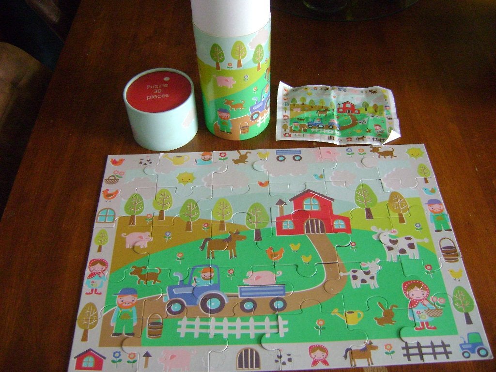 HEMA boerderij puzzel 30 stukjes in cilinder, Kinderen en Baby's, Speelgoed | Kinderpuzzels, Ophalen of Verzenden, 10 tot 50 stukjes