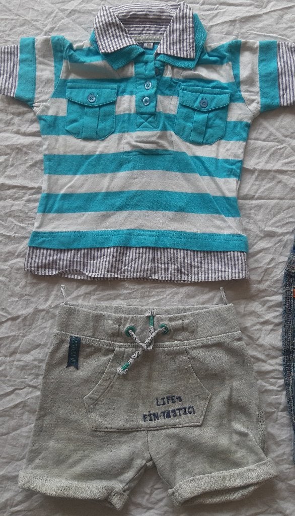 jongens kleding setje mt 80, Ophalen of Verzenden, Gebruikt, Jongetje, Setje