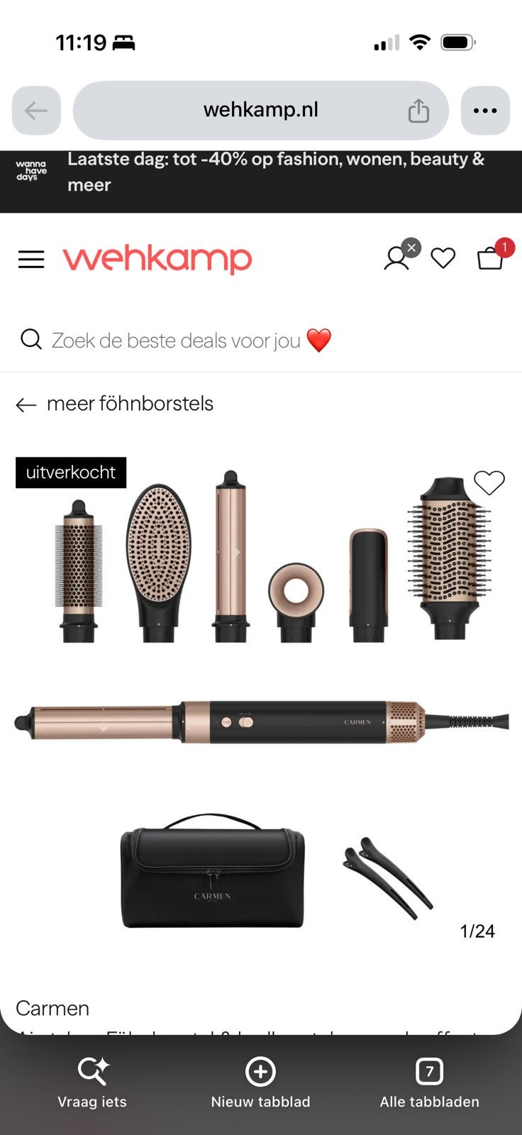 Airstyler carmen, Ophalen of Verzenden, Zo goed als nieuw, Krultang of Stijltang