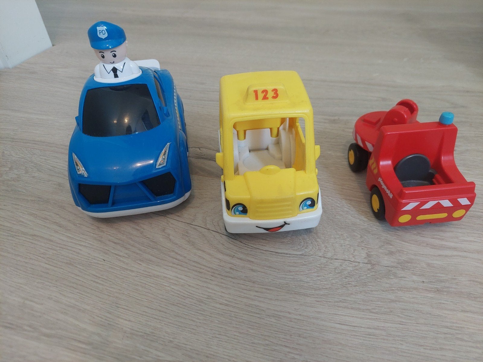 Speelgoedvoertuigen set: politieauto, taxi, brandweerwagen, Ophalen of Verzenden, Gebruikt