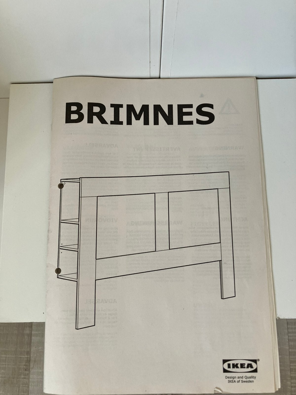 Brimnes bedhoofd met boekenplank wit, Ophalen, Gebruikt, Wit, Tweepersoons