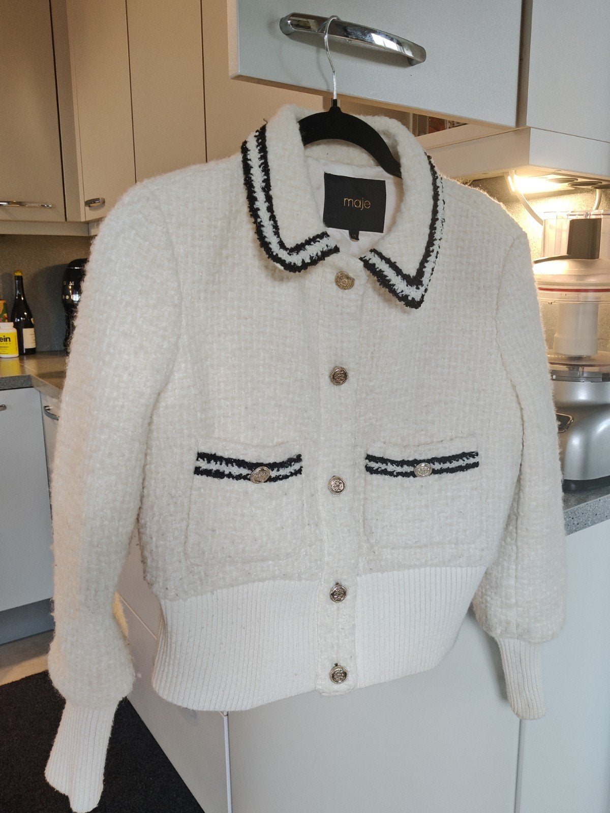Maje vest jasje maat 40 €255,0, Ophalen of Verzenden, Zo goed als nieuw, Maat 38/40 (M), Wit