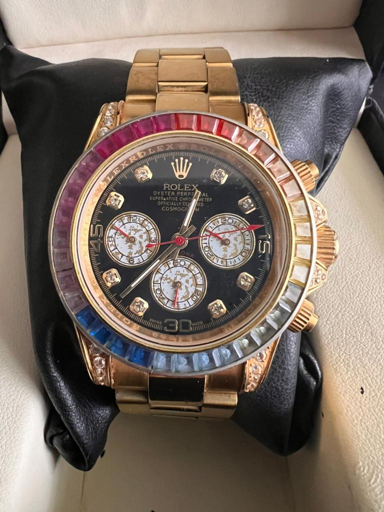 Rolex Daytona Rainbow., Sieraden, Tassen en Uiterlijk, Horloges | Heren, Overige materialen, Gebruikt, Rolex, Polshorloge