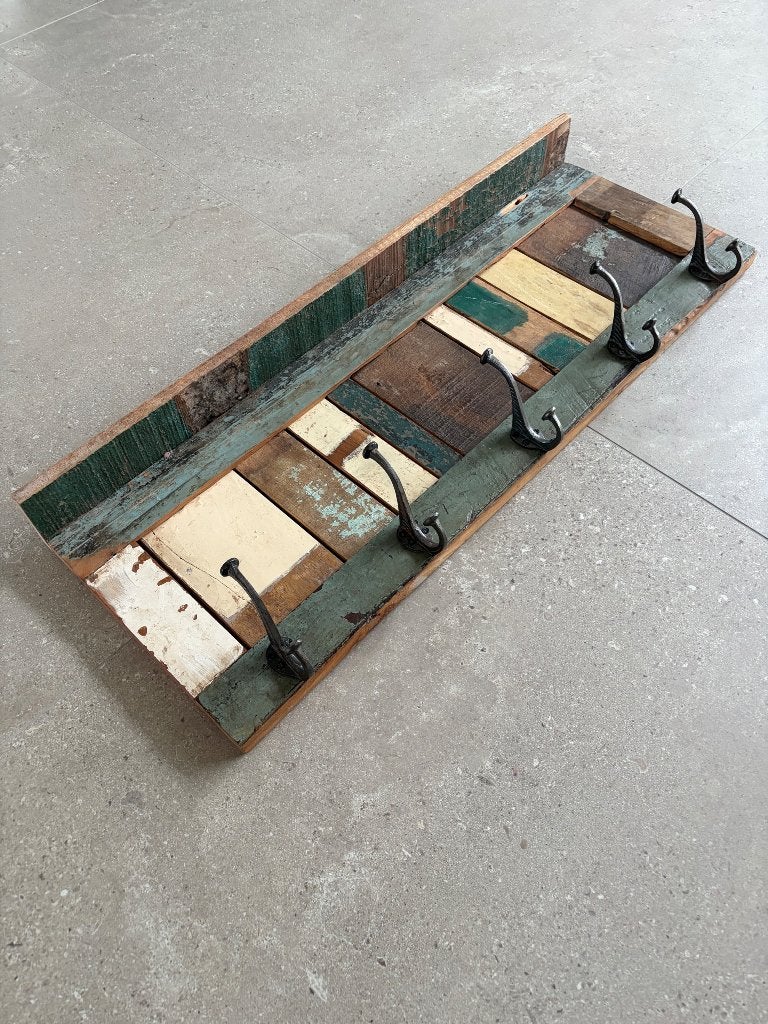 Kapstok hout retro, Huis en Inrichting, Wandkapstok, Gebruikt, Ophalen of Verzenden, Minder dan 100 cm