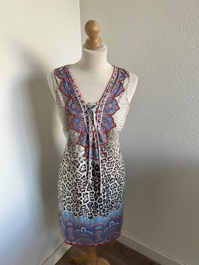 K-design maat XL zomer panter retro jurk 2950