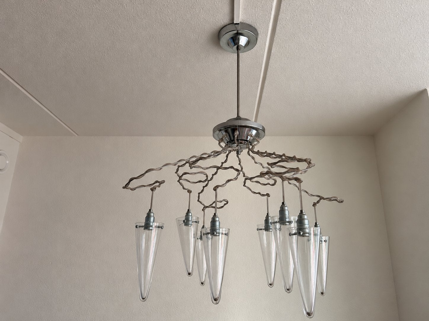 Moderne design kroonluchter, Ophalen, Gebruikt, Glas, E14 (klein)