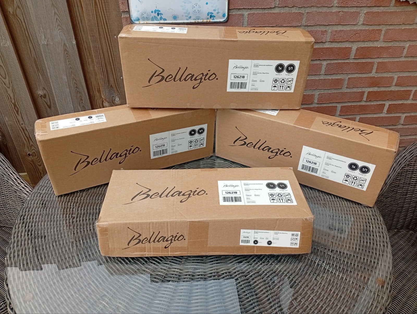 Set van 4 Bellagio universele hoofdsteunen - Grijs, Ophalen of Verzenden, Nieuw