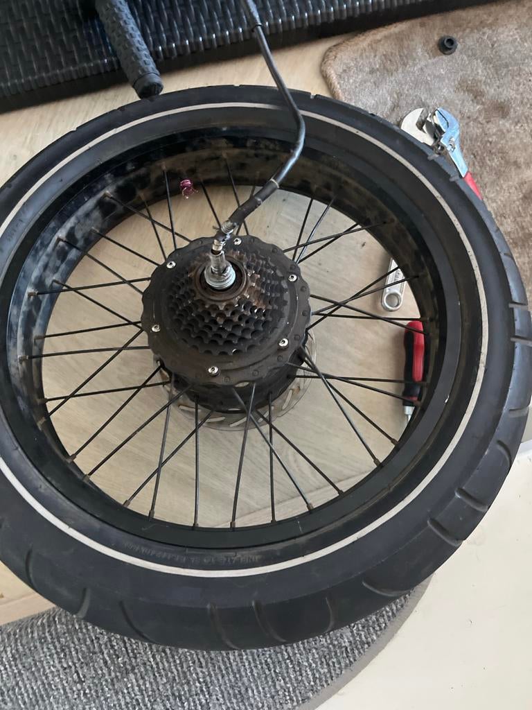 1500W E-bike Motor Wiel met Band en Cassette, Gebruikt, Overige materialen, Motor, Ophalen