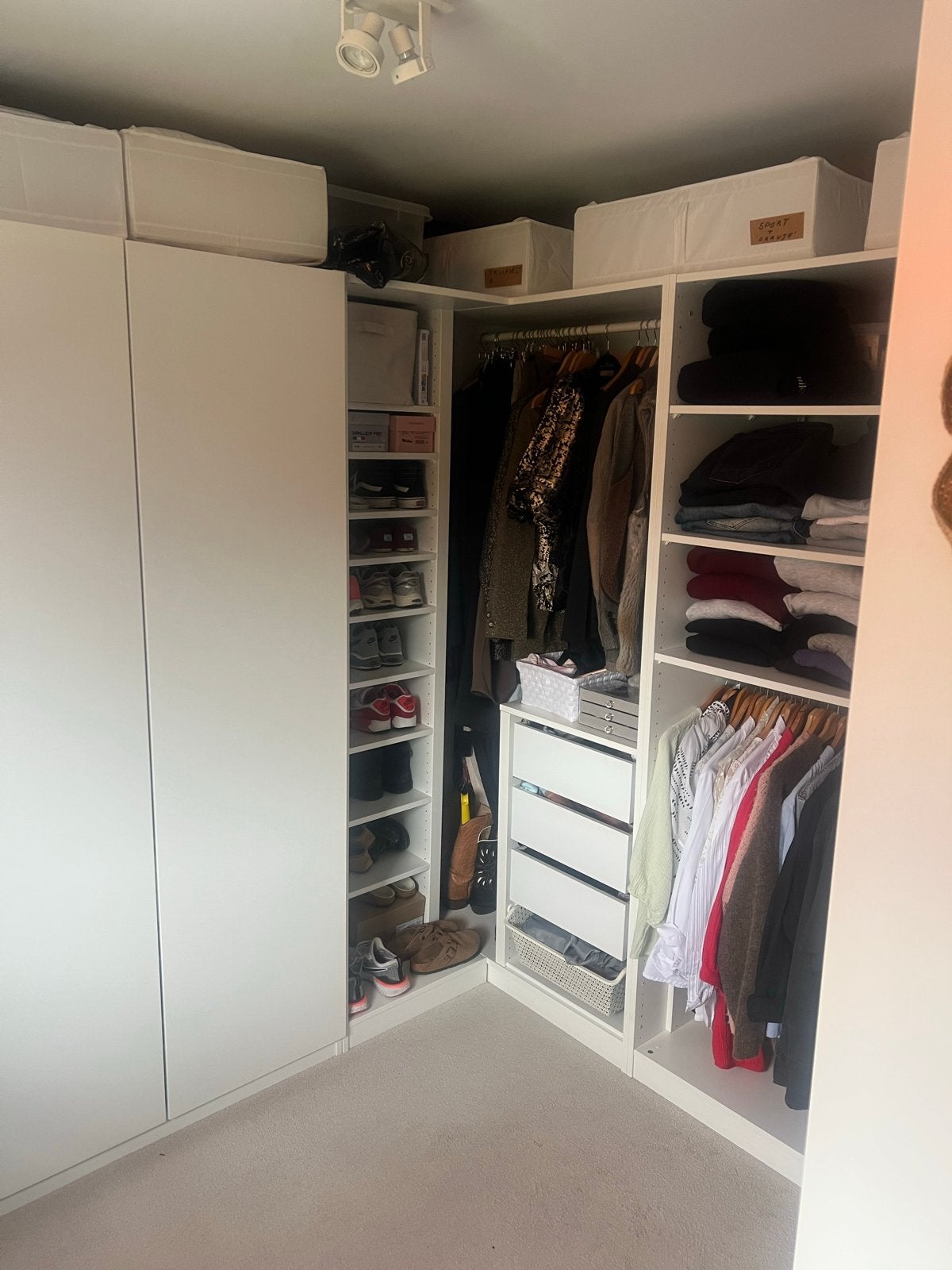 Ruime IKEA kledingkast met veel opbergruimte, Ophalen, Gebruikt, 200 cm of meer, Met lade(s)