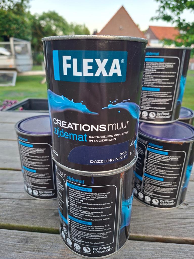 Flexa Creations Muur Zijdemat - Dazzling Night (1L), Ophalen, Blauw, Nieuw, Verf