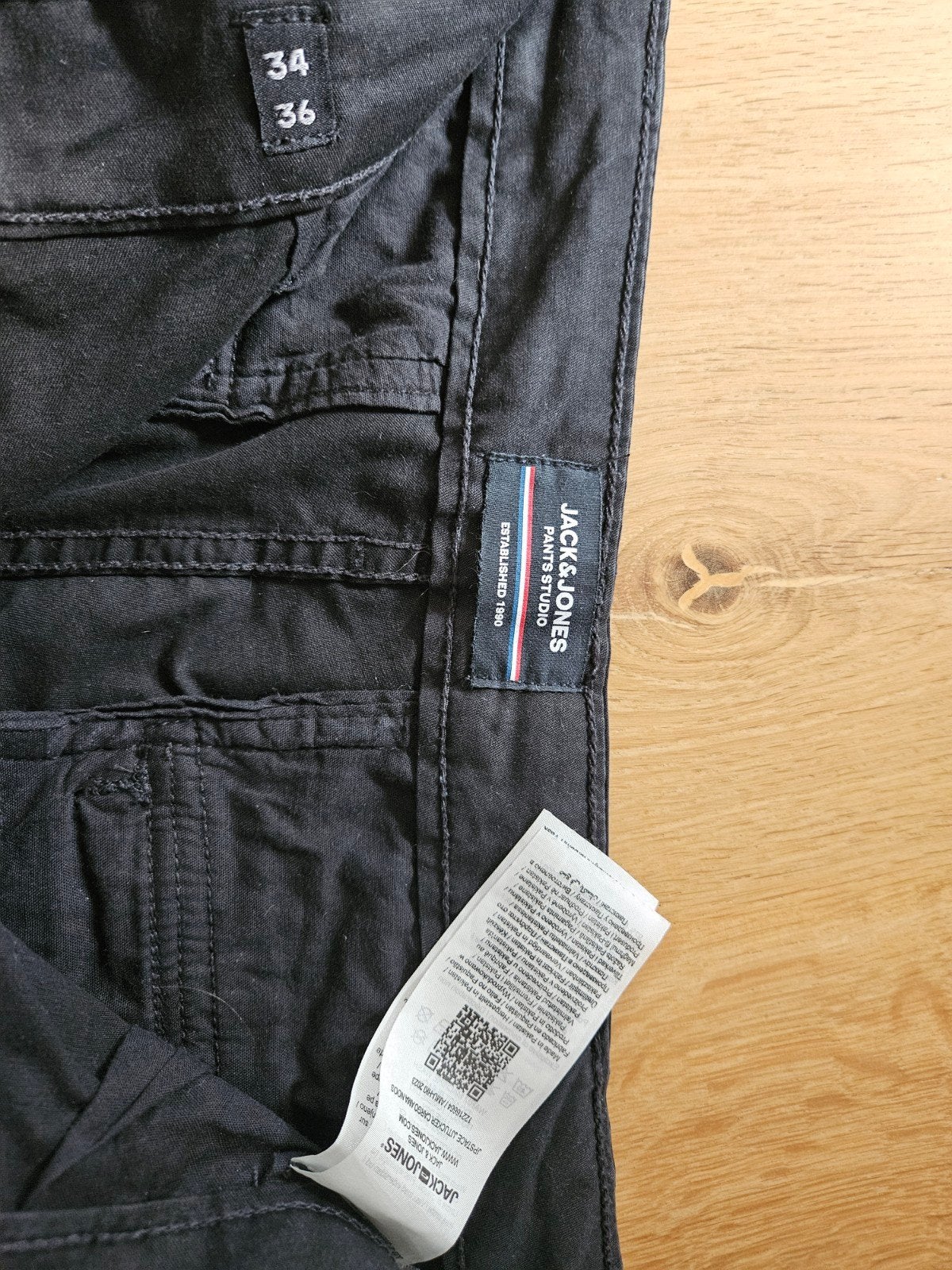 Jack & Jones Ace Tucker Cargo Broek Zwart Maat 34/36, Kleding | Heren, Zwart, Overige maten, Ophalen of Verzenden, Zo goed als nieuw