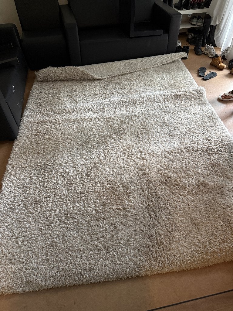 IKEA VOLLERSLEV white rug 200x300cm, Huis en Inrichting, Stoffering | Tapijten en Kleden, Ophalen, Gebruikt, Wit, 150 tot 200 cm