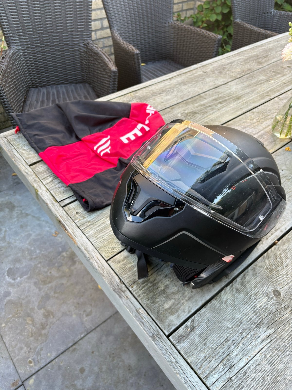MT Helmets Atom SV Systeemhelm Zwart Maat M, Motoren, Overige merken, M, Systeemhelm, Heren