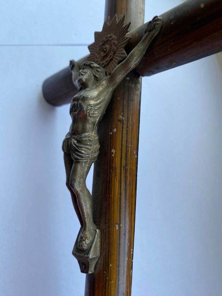 Kruis met tinnen Christus, Ophalen of Verzenden