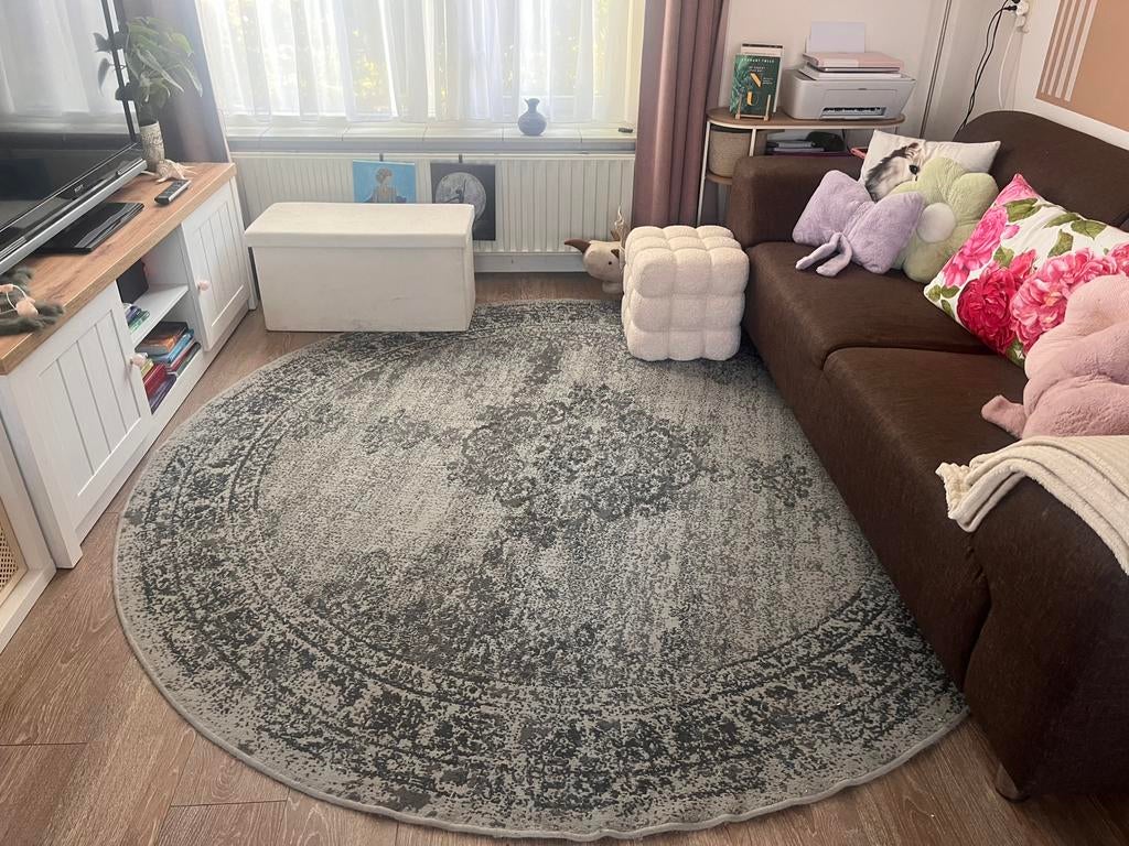 Rind vloerkleed, Ophalen of Verzenden, Zo goed als nieuw, Rond, 200 cm of meer