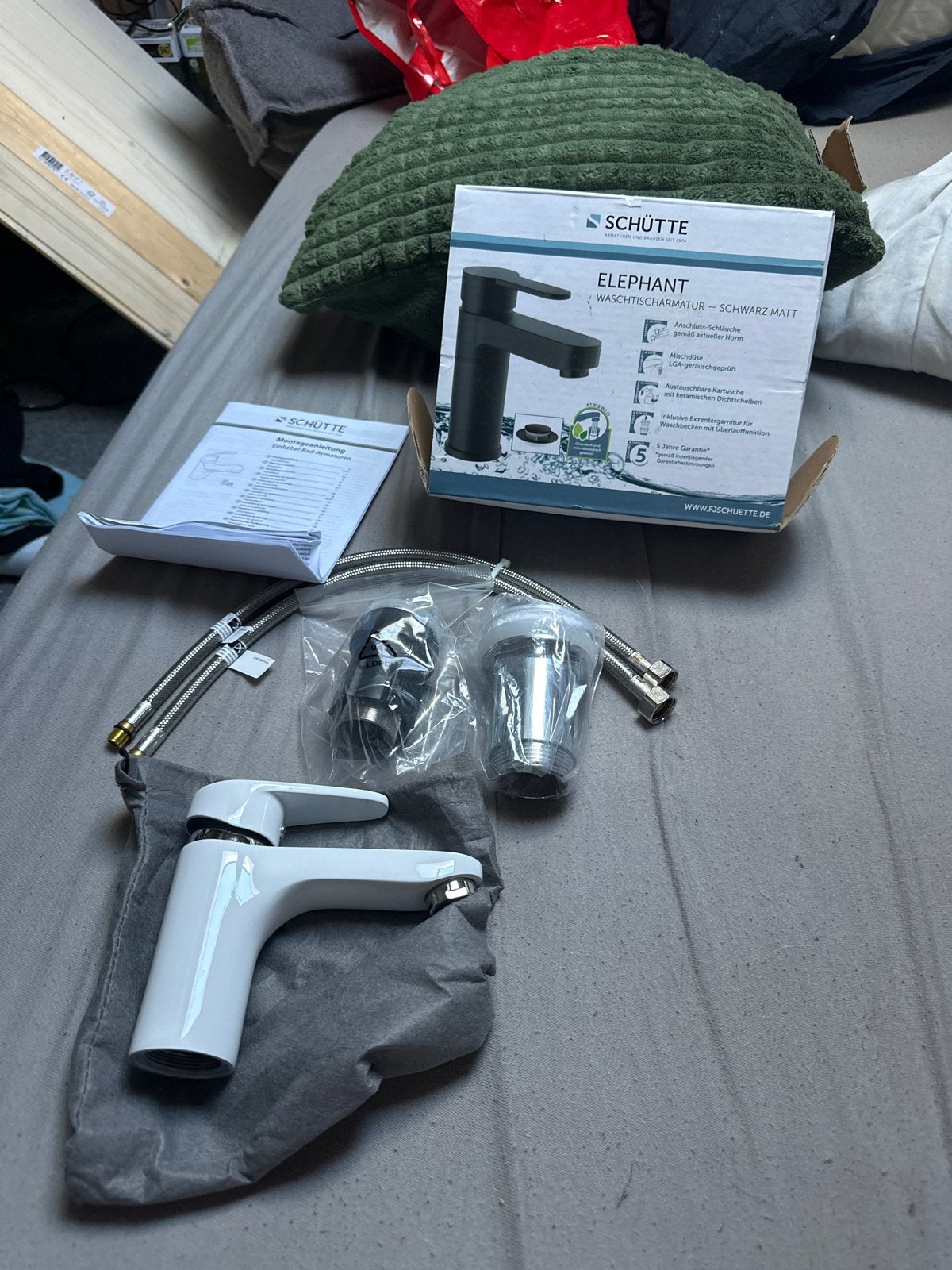 Nieuwe Schütte Elephant Wastafelkraan Wit, Ophalen, Nieuw, Chroom, Kraan