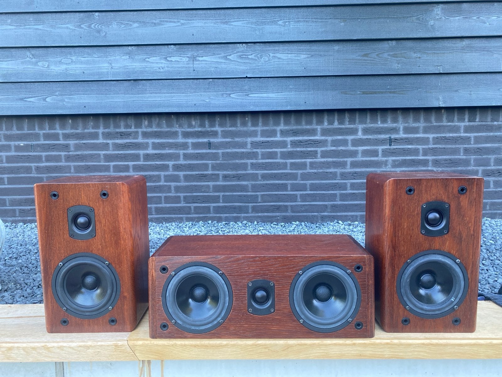 JK Acoustics Surround Speakerset Kersen, Gebruikt, 60 tot 120 watt, Surroundset, Geschikt voor surround/home cinema
