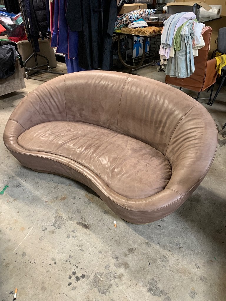 Design bank baxter leer, Ophalen, Gebruikt, 150 tot 200 cm, Hoekbank