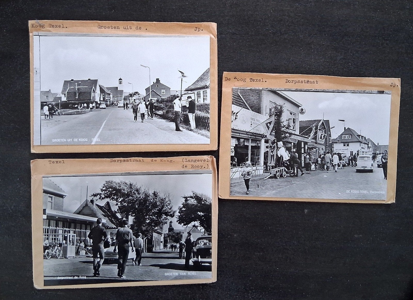 Texel, De Koog, 3 x glasplaat JosPe, Ophalen of Verzenden, 1960 tot 1980, Gelopen, Noord-Holland