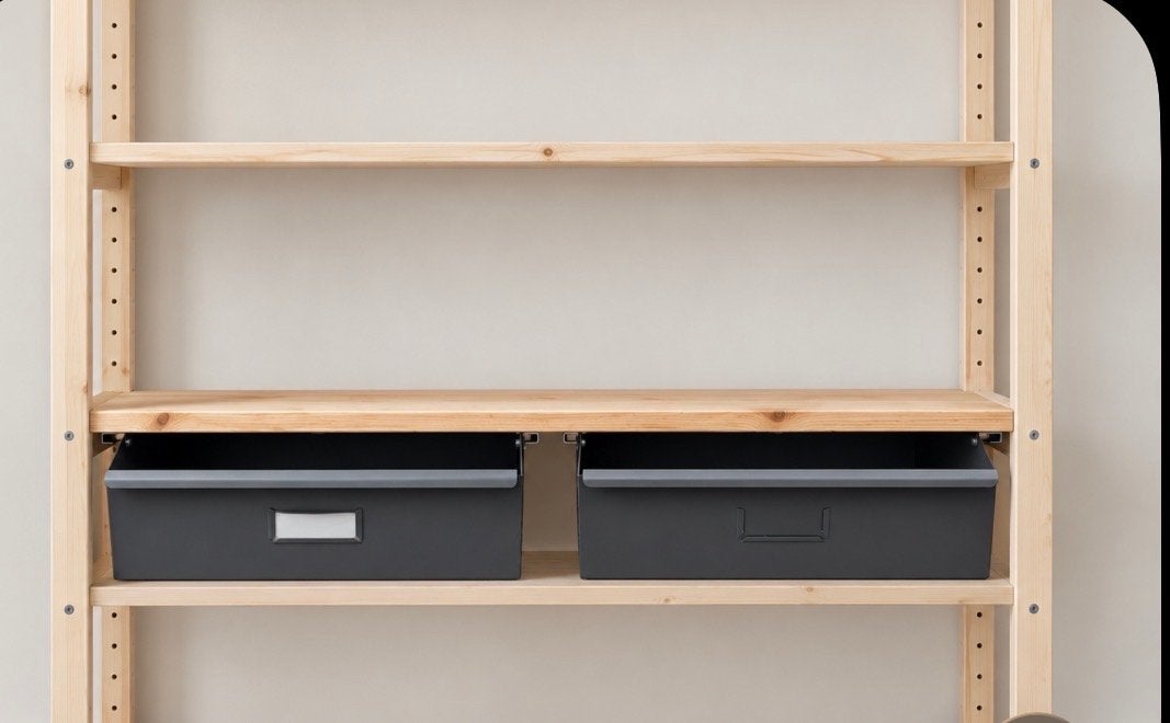 Ivar plank 50cm diep met twee lades, Ophalen, Gebruikt