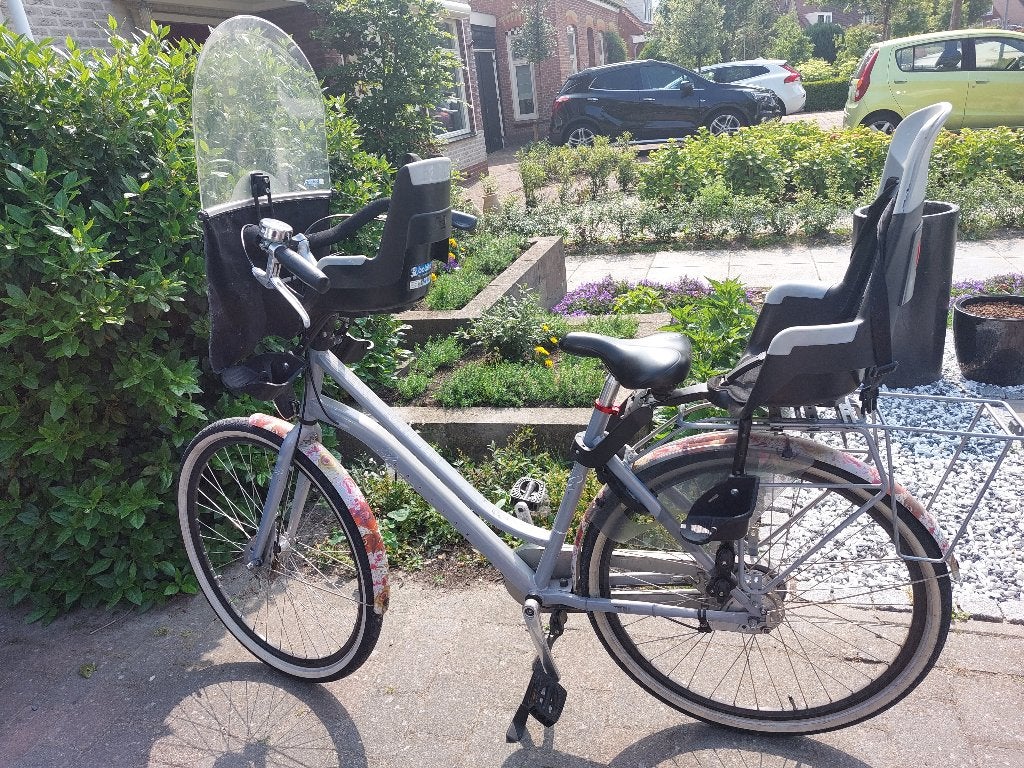 Cortina moederfiets | zitjes | losse verlenger bagagedrager, 2 zitjes, Versnellingen, Zo goed als nieuw, 50 tot 53 cm