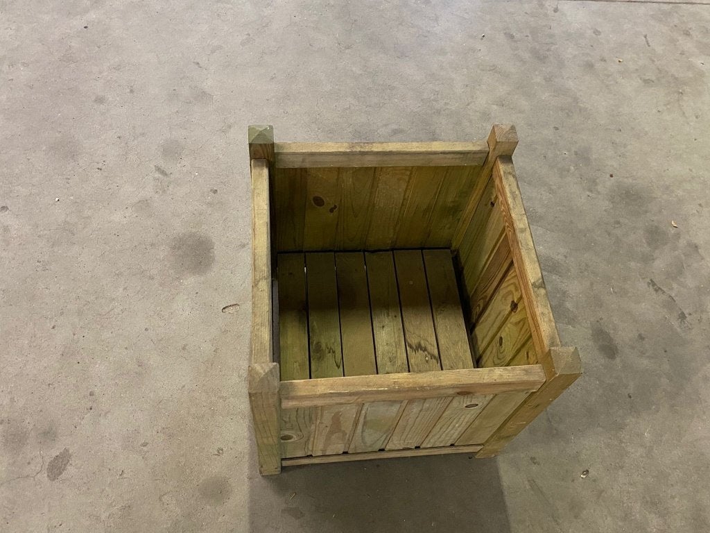 015. Houten Bloembak 49,5 x 49,5 x 45 cm Nu voor € 15,00, Tuin en Terras, Minder dan 60 cm, Vierkant, Nieuw, Ophalen of Verzenden