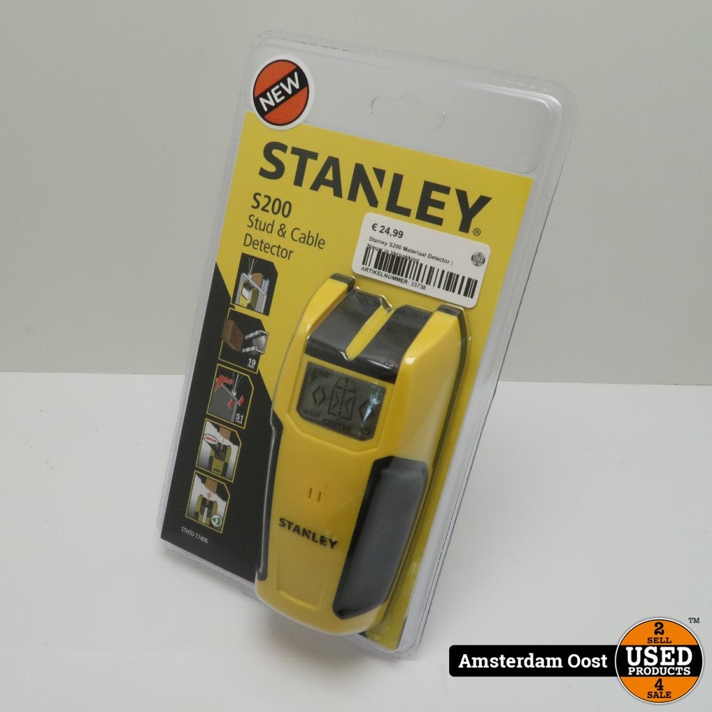 Stanley S200 Materiaal Detector | Nieuw in Verpakking, Doe-het-zelf en Verbouw, Stanley, Gebruikt, Support@stanley.com, 1000 Stanley Drive, New Britain, 
CT 06053
USA