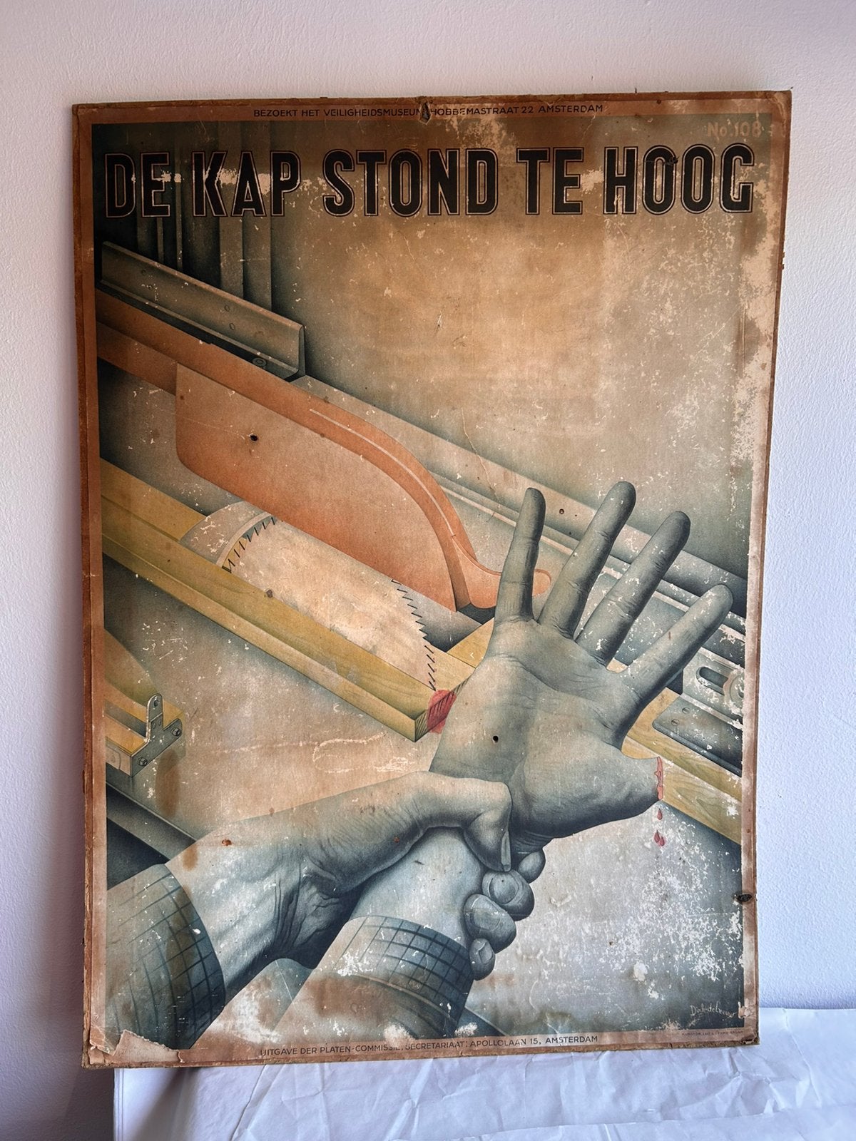 Vintage poster/plaat uit 1940 Drik de Leeuw, Ophalen, Gebruikt, A1 t/m A3