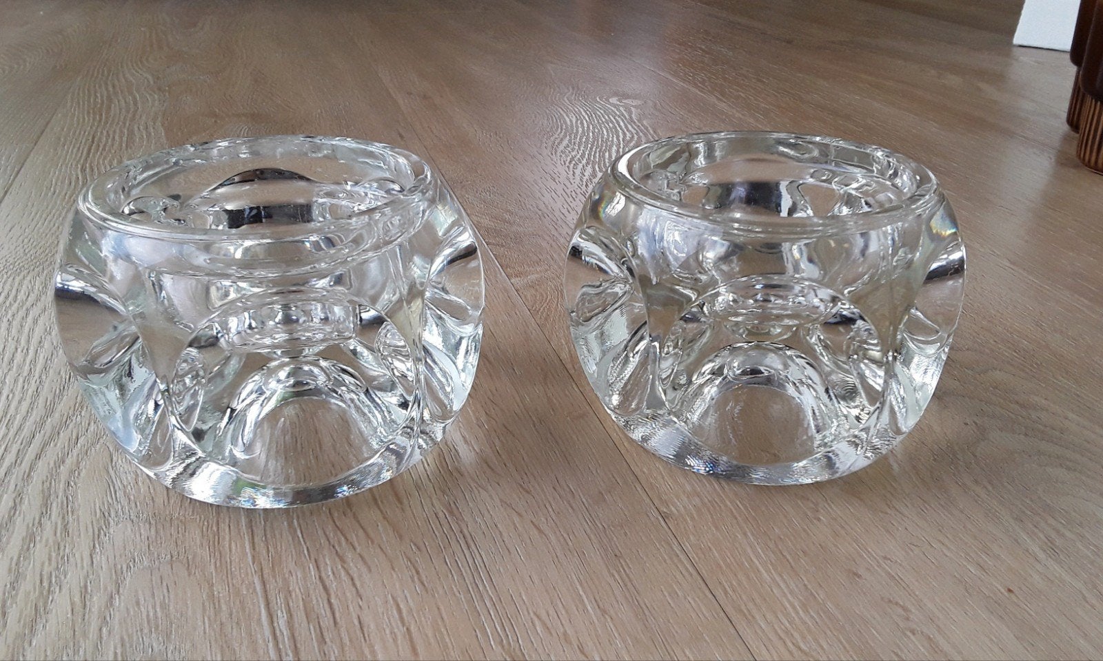 vintage Peill & Putzler glazen kandelaar jaren 70, per stuk, 9 cm, Ophalen of Verzenden, Kandelaar, Glas
