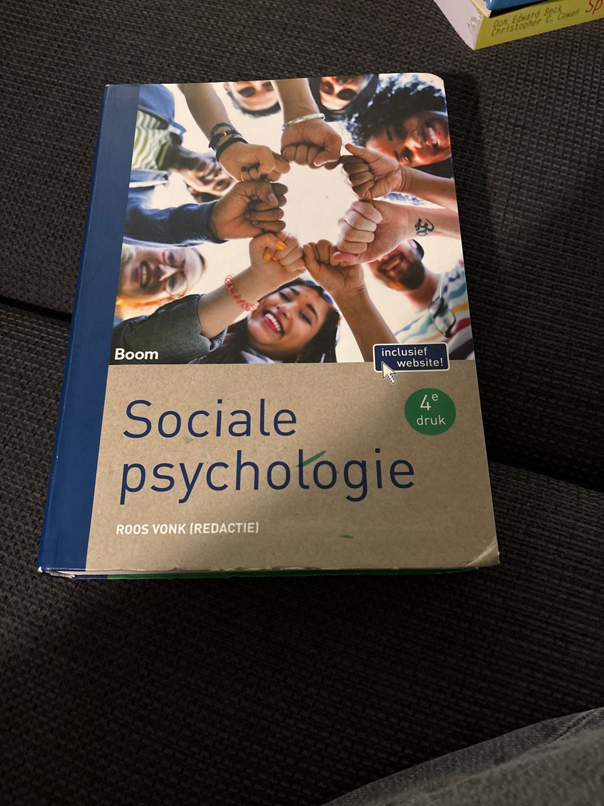 Sociale psychologie 4e druk - Roos Vonk (redactie), Ophalen of Verzenden, Gamma, Gelezen, HBO