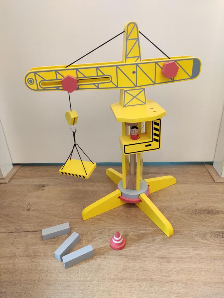 Houten hijskraan met bewegende delen, Kinderen en Baby's, Speelgoed | Houten speelgoed, Ophalen of Verzenden