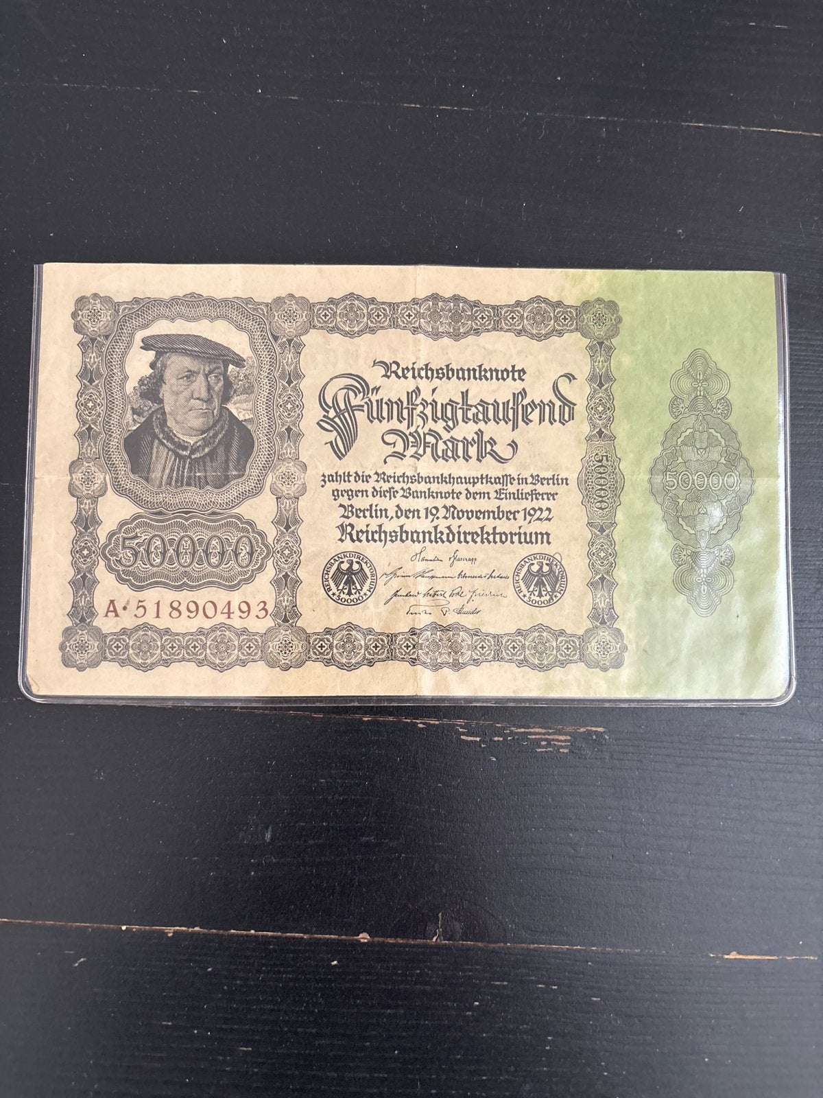 Reichsbanknote Fünfzigtausend Mark 1922, Postzegels en Munten, Verzenden, Duitsland, Los biljet