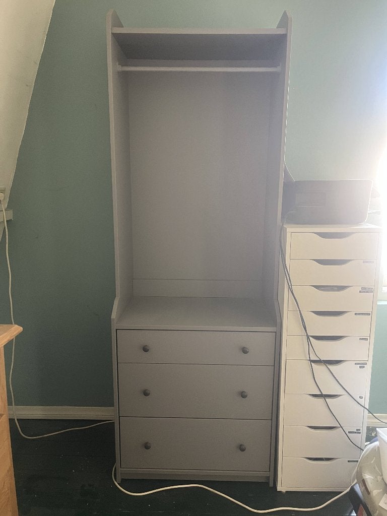 HAUGA kast IKEA 70x199 cm, Ophalen, 50 tot 100 cm, Zo goed als nieuw, Met lade(s)