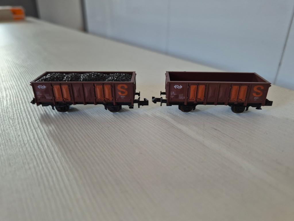 2 Roco N-spoor NS openbakwagons 2310B/2317B, Gelijkstroom, Wagon, Ophalen of Verzenden, Roco