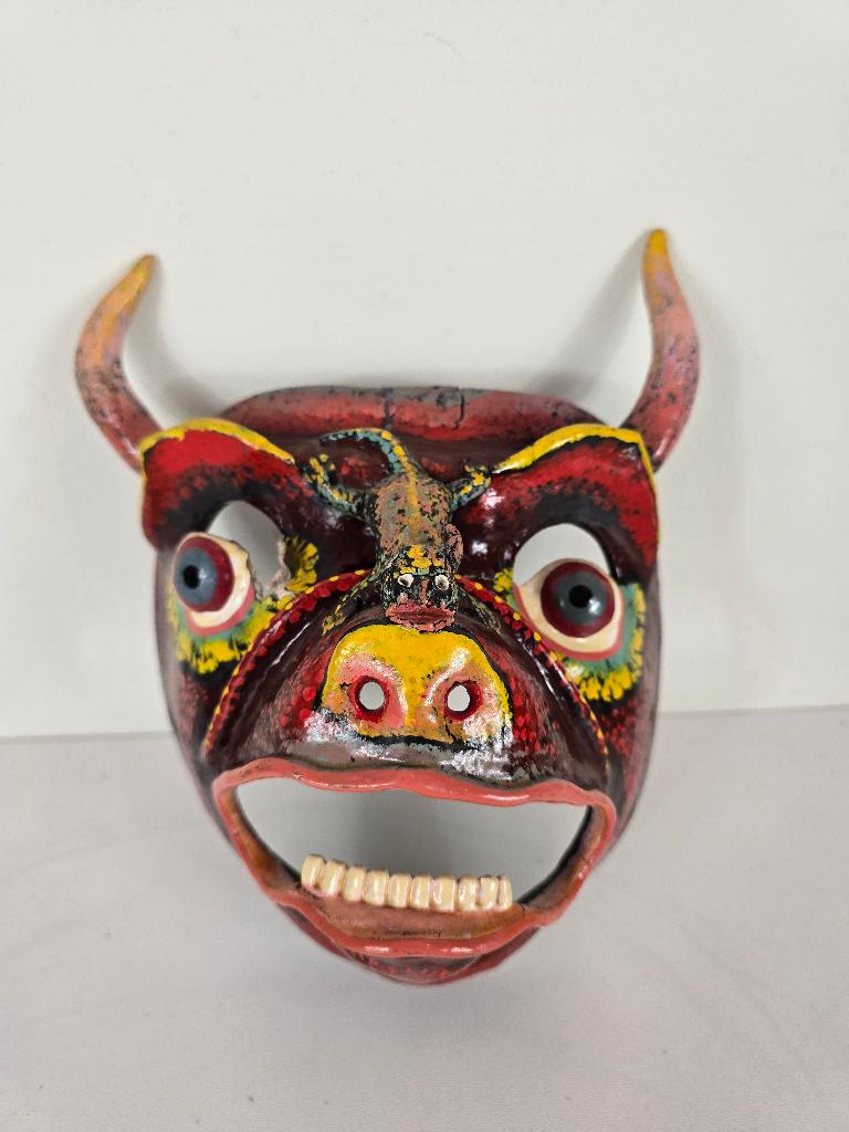 Duivelsmasker "máscara de diablo", Mexico, midden 20e eeuw, Antiek en Kunst, Kunst | Niet-Westerse kunst, Ophalen of Verzenden
