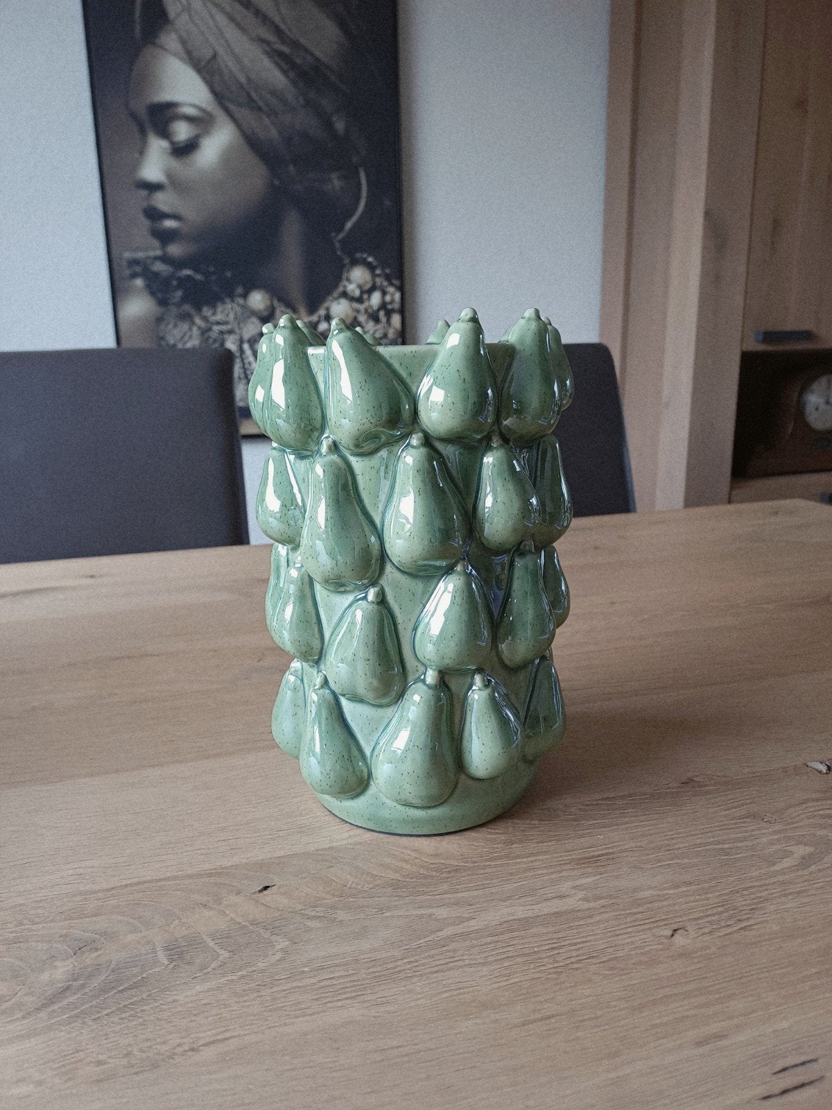 Te koop: Stijlvolle keramieken vaas - Model PEER hoogte 24cm, Nieuw, Steen/keramiek, Groen, Ophalen
