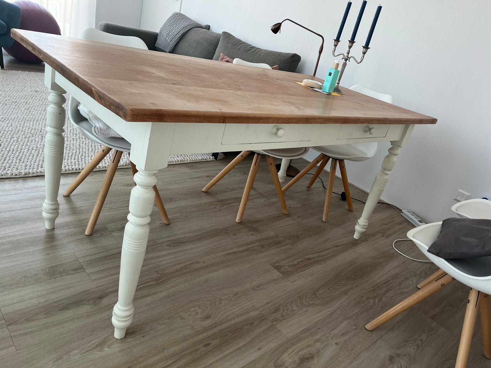 Landelijke eettafel Van Dijk & Ko 180x89x80 cm, Huis en Inrichting, Ophalen, 50 tot 100 cm, Zo goed als nieuw, 150 tot 200 cm
